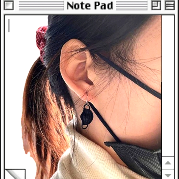 Women's Black Face Mask Drop Dangle Earrings - Picture 1 of 2